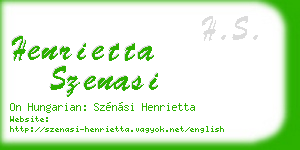 henrietta szenasi business card